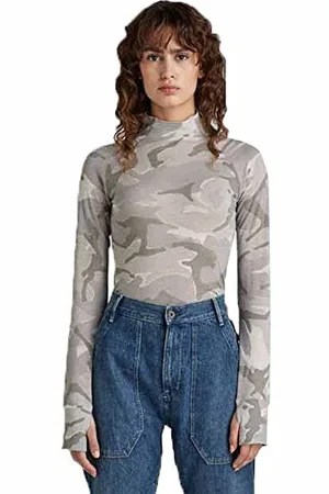 G-Star RAW Damen Turtle Neck Slim Allover Printed Top, , S