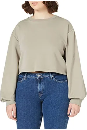 NA-KD Damen Volume Sleeve Cropped Sweatshirt, , 2XL