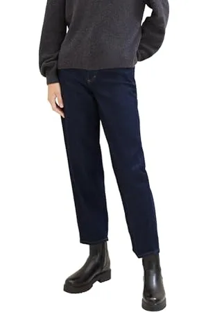 TOM TAILOR Damen 1038346 Barrel Fit Mom Jeans mit Bügelfalte, 10115-Clean Rinsed Blue Denim, 26/28