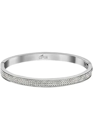 Lotus Frau Armbänder Stahl Asscherschliff Blauer Zirkonia