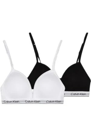 Calvin Klein Mädchen 2er Pack BH Bralettes Triangel, Mehrfarbig (Pvhblack/Pvhclassicwhite), 12-14 Jahre