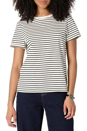 Amazon Damen Regular-Fit-Kurzarm-T-Shirt mit Rundhalsausschnitt aus 100 % Baumwolle, , XL