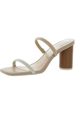 Dolce Vita Damen Noles Sandale mit Absatz, Naturfarben/weißes Leder, 41.5 EU