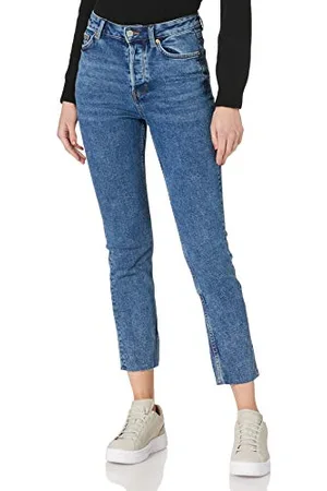 TOM TAILOR Damen 1024241 Lotte Slim Straight Jeans, Used Mid Stone Blue Denim, 26