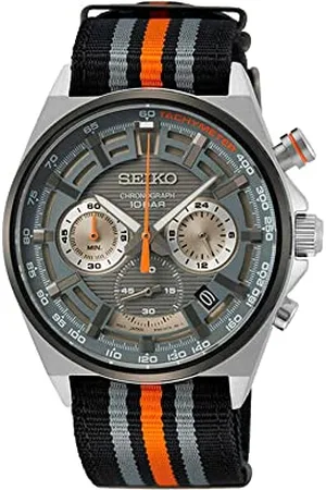 Seiko Herren-Uhr Quarz Edelstahl mit Textilband SSB403P1