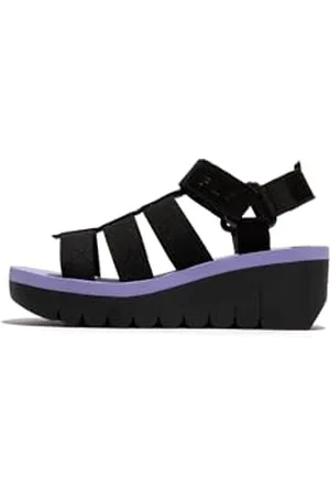 Fly London Damen YOJI198FLY Sandal, Black/Black/Violet, 40 EU