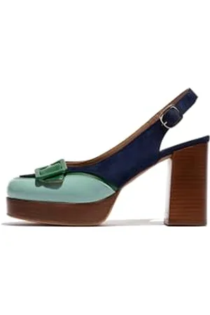 Fly London Damen EVAH243FLY Pumps, Sky Blue/Emerald/Blue, 40 EU