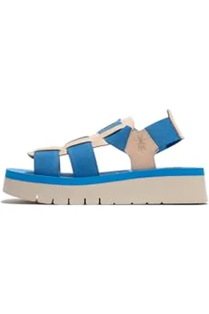Fly London Damen SAMB245FLY Sandal, Natural/AZURRE/AZURRE, 42 EU