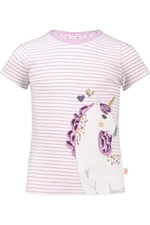 Salt & Pepper BY KIDS PARK Mädchen Einhorn Stickmotiv und Pailletten T-Shirt, , 128 cm-134 cm