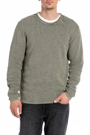 Replay Herren Pullover aus Baumwolle, (Grau), 3XL