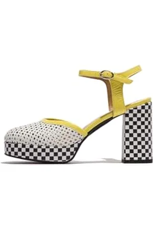 Fly London Damen ELZA241FLY Pumps, White/Lemon, 41 EU