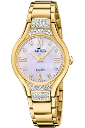 Lotus Damen Armbanduhr aus Edelstahl mit Glassteinen in der Farbe 32mm, Wasserdichtigkeit: 5Bar, 18911/1