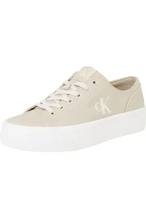 Calvin Klein Damen Vulc Flatform CV MG YW0YW01763 Low Top, Beige (Eggshell/Creamy White), 40 EU