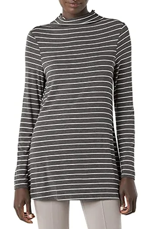 Amazon Damen Langärmelige Jersey-Tunika Stehkragen (Früher Daily Ritual), , XL