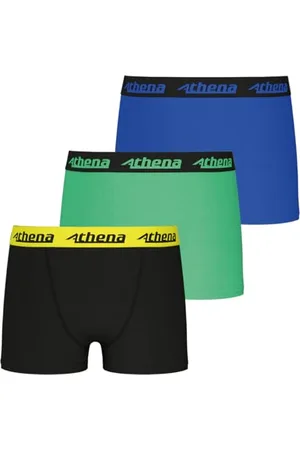 ATHENA Jungen Lot de 3 Boxers Boxershorts, Mehrfarbig-Multicolore (Gris Rouge Noir), 152 (3er Pack)