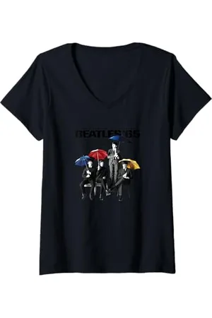 The Beatles Damen - Beatles 65 Regenschirme T-Shirt mit V-Ausschnitt