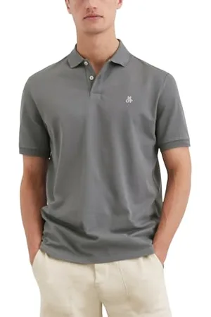 Marc O’ Polo Marc OߴPolo Herren Kurzarm-Poloshirt aus Bio-Baumwolle Regular Fit, Grau (Berlin Breeze), XL