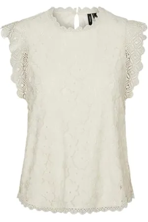 VERO MODA Damen Vmseja Sl Lace WVN Bf Top, , M