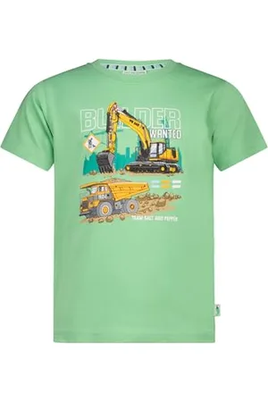Salt & Pepper BY KIDS PARK Jungen Baustellen Print Stickmotiv aus S.Jersey T-Shirt, , 116 cm-122 cm
