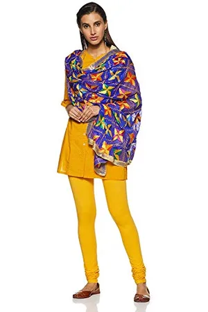 Weavers Villa Damen-Schal, indisches Handwerk, Dupatta, Phulkari, bestickt, Dupatta, Chunni, Stola, , Large