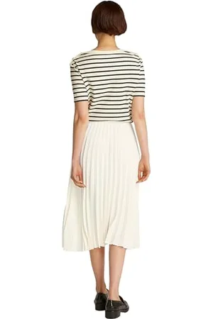 Tommy Hilfiger Damen Rock Fluid Pleated Pull On Midi Faltenrock, Elfenbein (Ivory Petal), 38