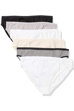 Amazon Damen Slip aus Baumwolle mit hohem Beinschnitt (in Übergröße erhältlich), 6er-Pack, , XL Große Größen