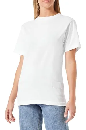 Replay Damen T-Shirt Kurzarm aus Baumwolle Second Life Collection, (Weiß), M