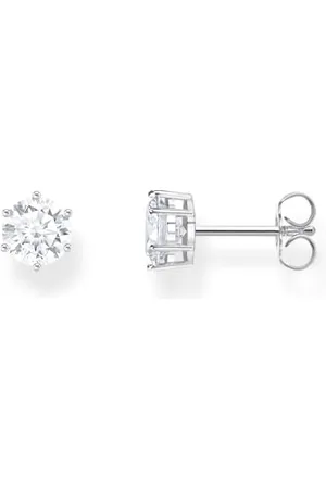 Thomas Sabo Ohrstecker mit weißem Stein im Brillantschliff Recyceltes 925 Silber H2301-051-14