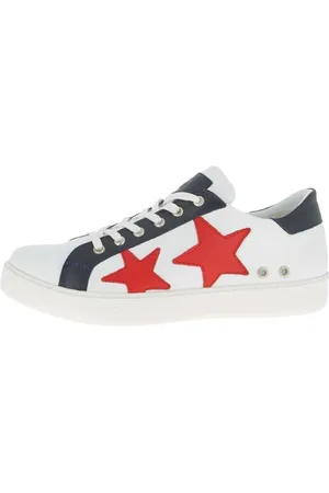 Andrea Conti Damen Low Top Sneaker, Weiss/d.blau/rot, 36 EU