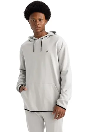 DeFacto Herren X9031az Sweatshirt, Grau, XL EU