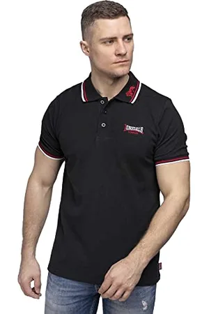 Lonsdale London Herren Lion T Shirt, Black / Dark Red White, M EU