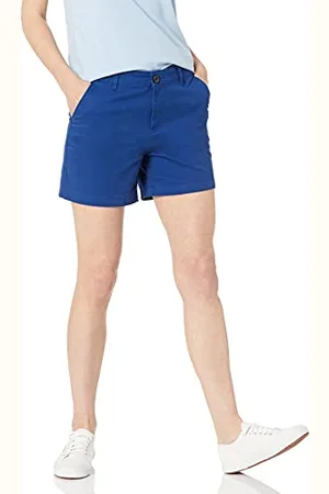 Amazon Damen Mittelhohe schmal geschnittene Khaki-Shorts mit 13 cm Schrittlänge (erhältlich in gerader und kurviger Passform), , 44