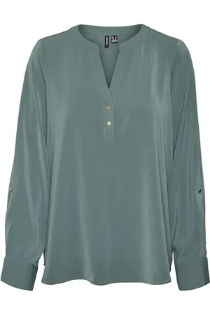 VERO MODA Damen Vmani Ls Top WVN Ga Noos Langarmshirt, , M