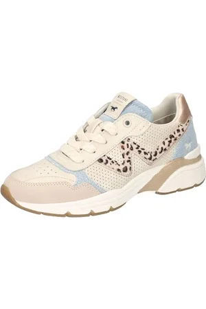 Mustang Damen 1512-302 Schnuerhalbschuh, beige/hellblau, 41 EU