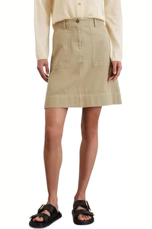 Marc O’ Polo Marc OߴPolo Damen Minirock aus Baumwoll-Leinen-Mix Tailored Fit, Beige (Summer Sand), 38