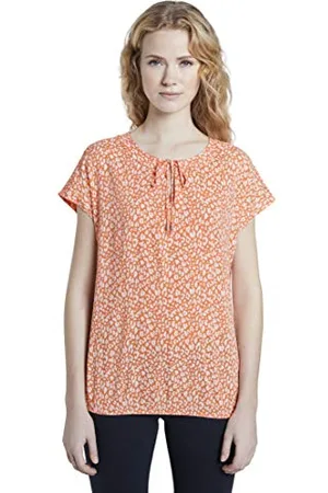 TOM TAILOR Damen Musterbluse Bluse, 23206-melon small Leo desi, 34