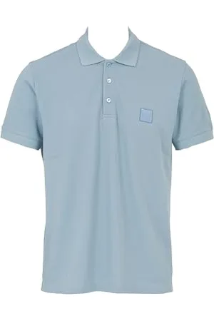 Emporio Armani Man Satin Label Polo Beachwear Blue L, , L