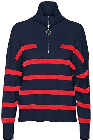 VERO MODA VMSABA Stripe LS Highneck Blouse GA NOOS