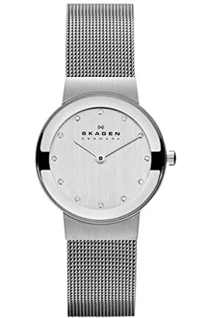 Skagen Damenuhr Freja Lille, Zweizeiger Uhrwerk, 26mm silbernes Edelstahlgehäuse mit EdelstahlMeshband, 358SSSD