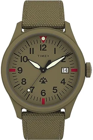 Timex Herren-Armbanduhr Expedition North, 43 mm, hellbraunes, umweltfreundliches, zweiteiliges Armband mit Schnellverschluss, hellbraunes Zifferblatt, hellbraunes Gehäuse TW2W23500
