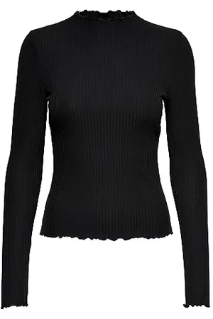 ONLY Damen Onlemma L/S High Neck Top Noos JRS Langarmshirt, (Black Black), XL