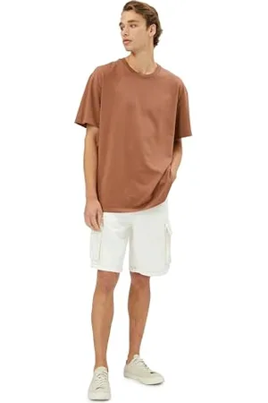 Koton Men Cargo Pocket Seam Detail Cotton Jean Shorts