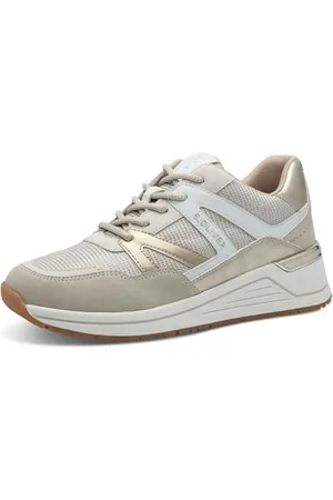 QS by s.Oliver Damen Sneaker flach Sportlich Wedges, Beige , 42 EU