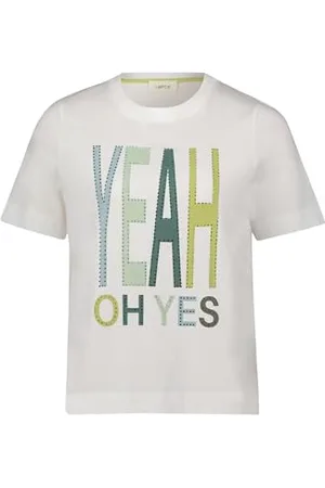 Cartoon Damen Printshirt mit Rundhalsausschnitt ,34