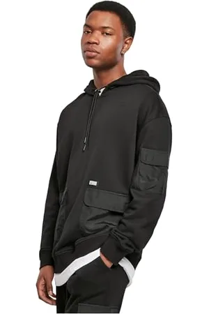 Urban classics Herren TB4135-Commuter Hoody Kapuzenpullover, Black, M