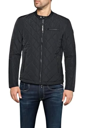 Replay Herren Steppjacke Übergangsjacke ohne Kapuze, (Schwarz), XS