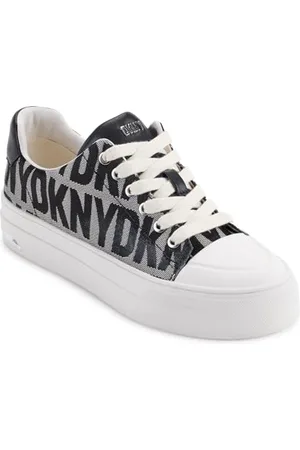 DKNY Damen York-Lace up Sneaker, Black/White, 40 EU