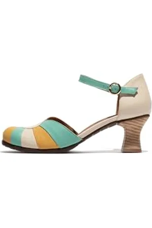 Fly London Damen BESH087FLY Pumps, Offwhite/Spearmint/Bumblebee, 38 EU