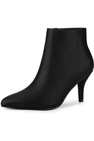 Allegra K Damen Spitze Zehe Reißverschluss Stiletto Absatz Stiefeletten, , 39 EU