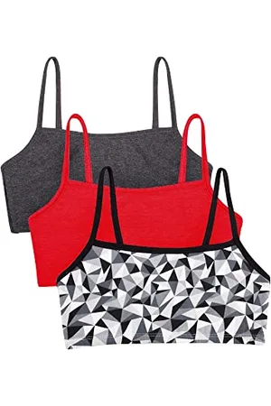 Fruit Of The Loom Damen Spaghetti Strap Cotton Bra-All-Day Comfort & Easy Movement Sport-BH, Undurchsichtige, , 80 (3er Pack)